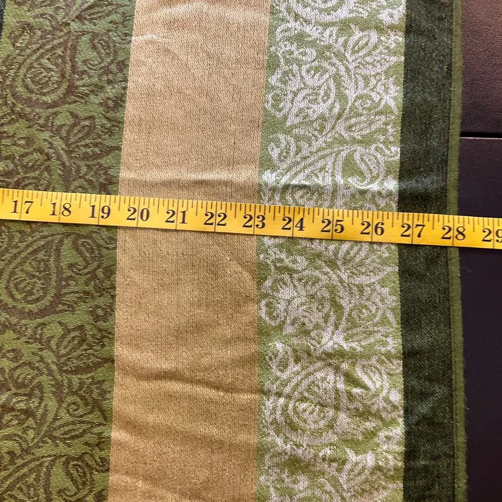 Pashmina Olive Green Paisley Fringe Shawl Wrap Scarf 23x72 Boho 100% Pashmina